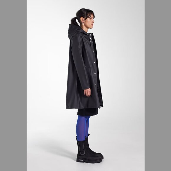 STUTTERHEIM Mosebacke Lightweight Hooded Raincoat Embossed Snaps Hoodie - Picture 7 of 13